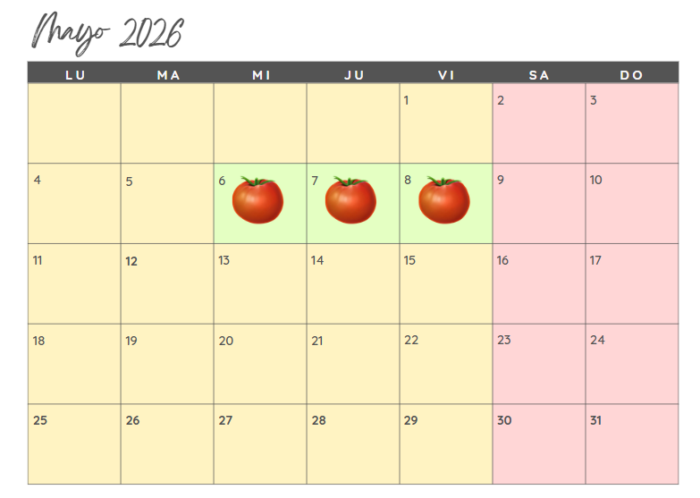 calendario mayo 26