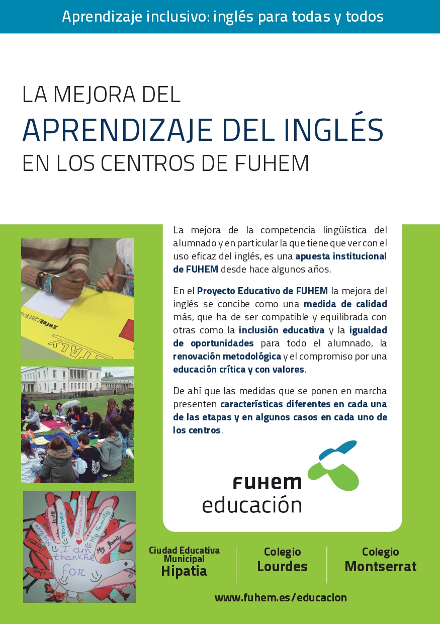 La mejora del aprendizaje del inglés en los centros de FUHEM Folleto PORTADA
